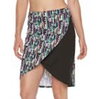 Women's Soybu Printed High-low Skirt, Size: Large, White Oth