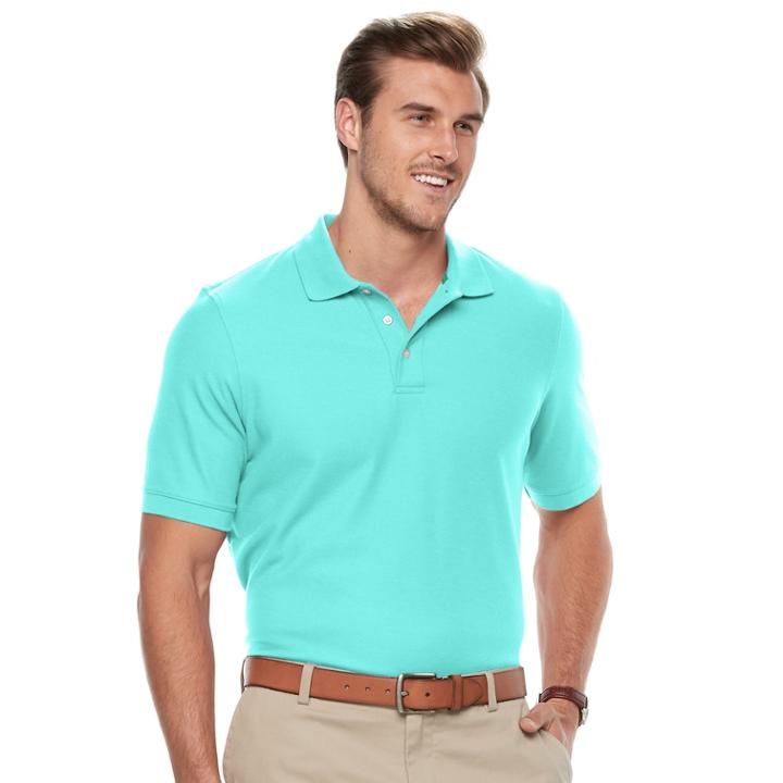 Big & Tall Croft & Barrow&reg; Classic-fit Easy-care Performance Pique Polo, Men's, Size: Xxl Tall, Turquoise/blue (turq/aqua)