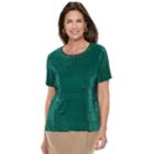 Women's Alfred Dunner Studio Tiered Pleat Top, Size: Large, Med Green