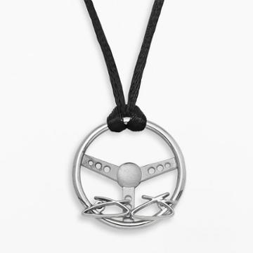 Insignia Collection Nascar Jimmie Johnson Sterling Silver Steering Wheel Pendant, Women's, Size: 20, Grey