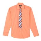 Boys 4-20 Chaps Stretch Shirt & Tie Set, Size: 14, Brt Orange