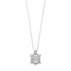 Sterling Silver Diamond Accent Turtle Pendant Necklace, Women's, Size: 18, White