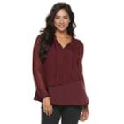 Women's Juicy Couture Layered Flounce Blouse, Size: Xl, Dark Red