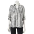 Juniors' Candie's&reg; Lattice Button Down Top, Girl's, Size: Xs, White Oth
