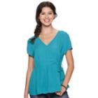 Juniors' Grayson Threads Wrap Top, Teens, Size: Large, Green