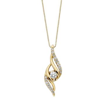 Sirena Collection 14k Gold 1/4 Carat T.w. Diamond Swirl Pendant, Women's, Size: 18, White