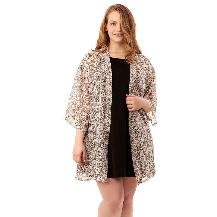 Juniors' Plus Size Wallflower Dress & Kimono Set, Girl's, Size: 1xl, Black