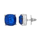 Blue Sequined Stone Nickel Free Stud Earrings, Women's, Med Blue