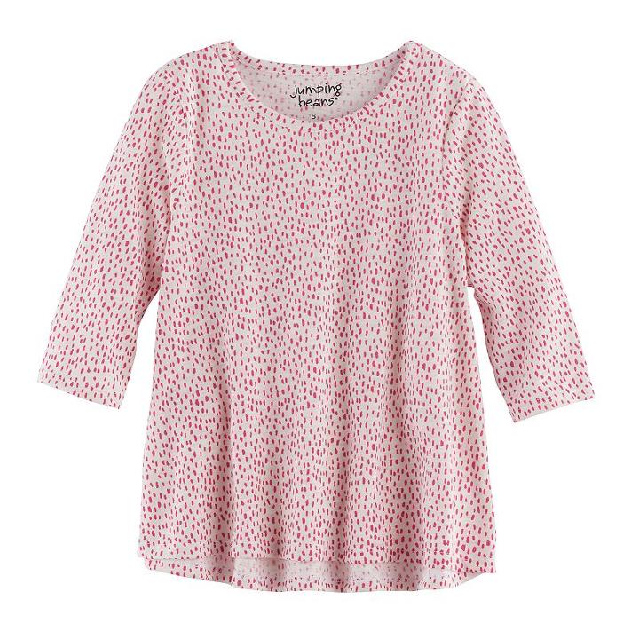 Girls 4-10 Jumping Beans&reg; Patterned Top, Size: 4, White Oth