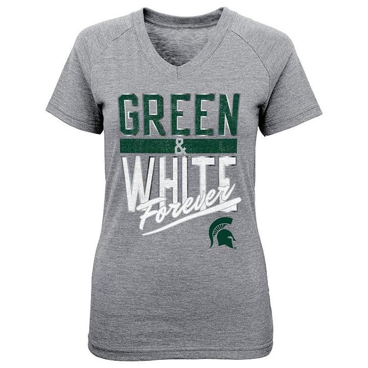 Girls 7-16 Michigan State Spartans Palladium Tee, Size: M(10-12), Grey