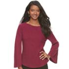 Women's Elle&trade; Ribbed Boatneck Sweater, Size: Medium, Med Red