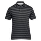 Men's Under Armour Charged Cotton Scramble Striped Golf Polo, Size: Small, Black