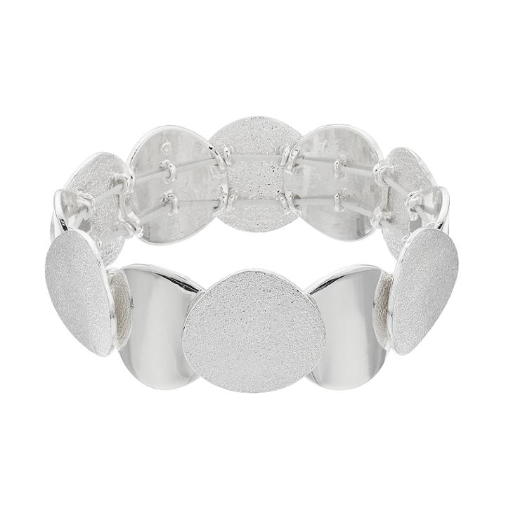Dana Buchman Textured Overlapping Link Stretch Bracelet, Women's, Silver