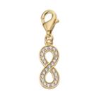 Tfs Jewelry 14k Gold Over Cubic Zirconia Infinity Charm, Women's, White