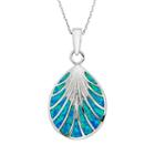 Lab-created Blue Opal Sterling Silver Seashell Pendant Necklace, Women's, Size: 18