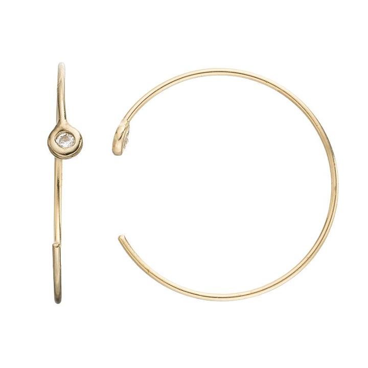 Lc Lauren Conrad Cubic Zirconia Open Hoop Earrings, Women's, Gold