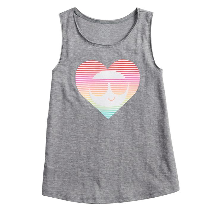 Girls 7-16 & Plus Size So&reg; Graphic Tank, Size: 12, Med Grey