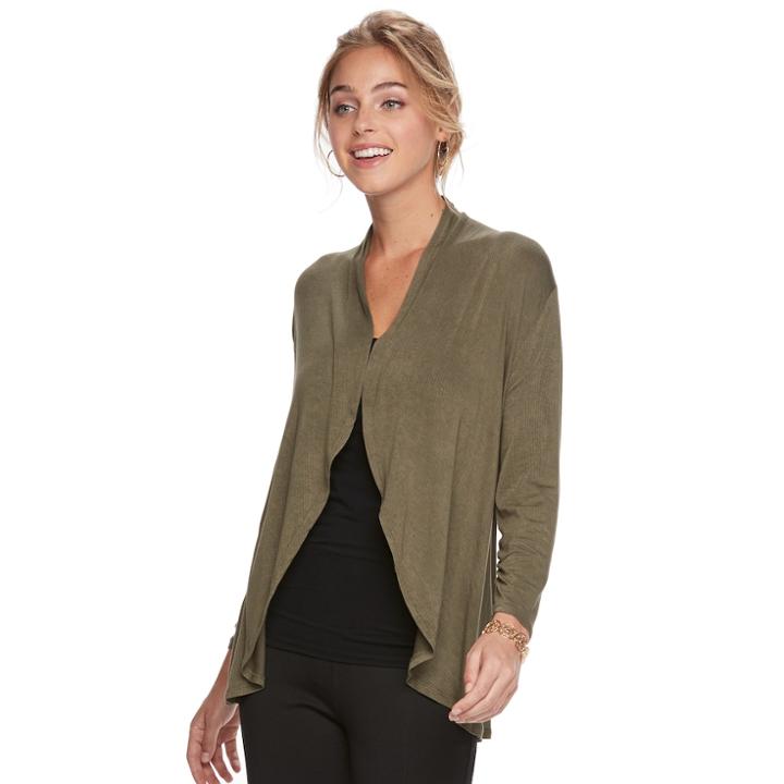 Women's Apt. 9&reg; Flyaway Cardigan, Size: Xxl, Green