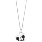 Disney's Mickey Mouse 90th Anniversary Silver Plated Mickey Mouse Heart Pendant Necklace, Women's, Size: 18