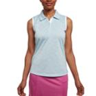 Women's Pebble Beach Heathered Sleeveless Golf Polo, Size: Medium, Turquoise/blue (turq/aqua)