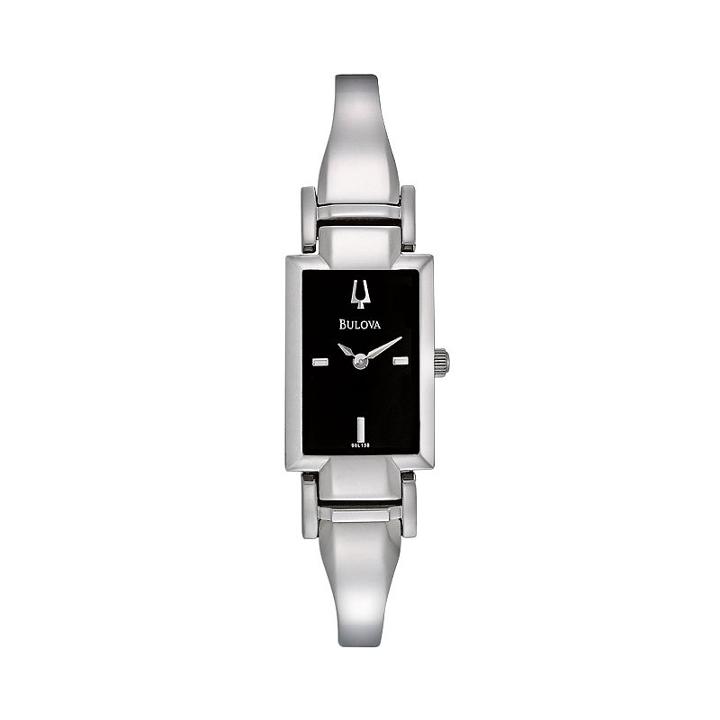 Bulova Women's Stainless Steel Half-bangle Watch - 96l138, Silver