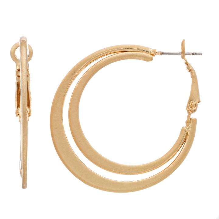 Simply Vera Vera Wang Gold Tone Double Hoop Earrings, Women's