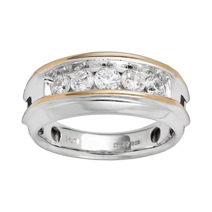 10k Gold Two Tone 1-ct. T.w. Diamond Band - Men, Size: 9, White