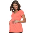 Maternity A:glow Peplum Tee, Women's, Size: L-mat, Med Orange