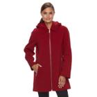 Women's Tower By London Fog Hooded Rain Coat, Size: Medium, Light Red