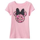 Disney's Minnie Mouse Girls 7-16 Many Minnie's Glitter Bow Graphic Tee, Size: Small, Med Pink