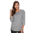 Women's Dana Buchman Curved-hem Sweater, Size: Xl, Med Grey
