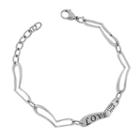 Stainless Steel Love Heart Link Bracelet, Women's, Size: 8, Grey