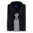 Men's Apt. 9&reg; Slim-fit Stretch Spread-collar Dress Shirt & Tie Set, Size: L-34/35, Black