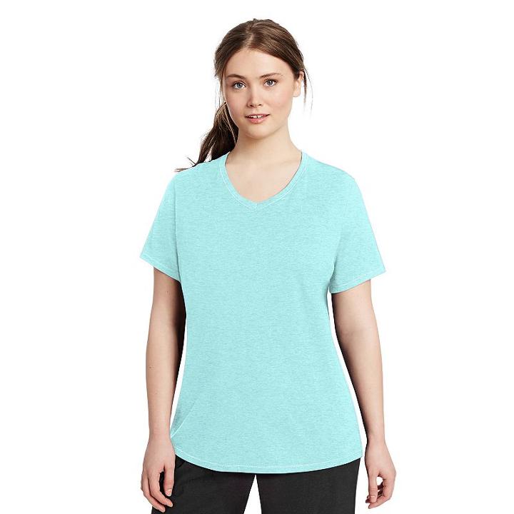 Plus Size Champion V-neck Tee, Women's, Size: 4xl, Light Blue