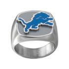 Men's Stainless Steel Detroit Lions Ring, Size: 10, Silver