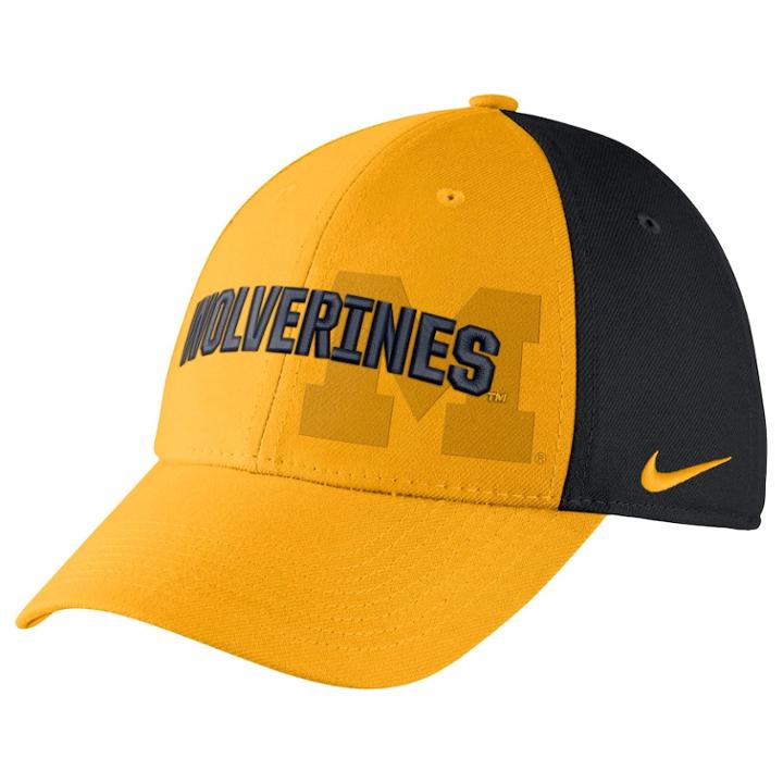 Adult Nike Michigan Wolverines Mesh Dri-fit Flex Cap, Men's, Grey