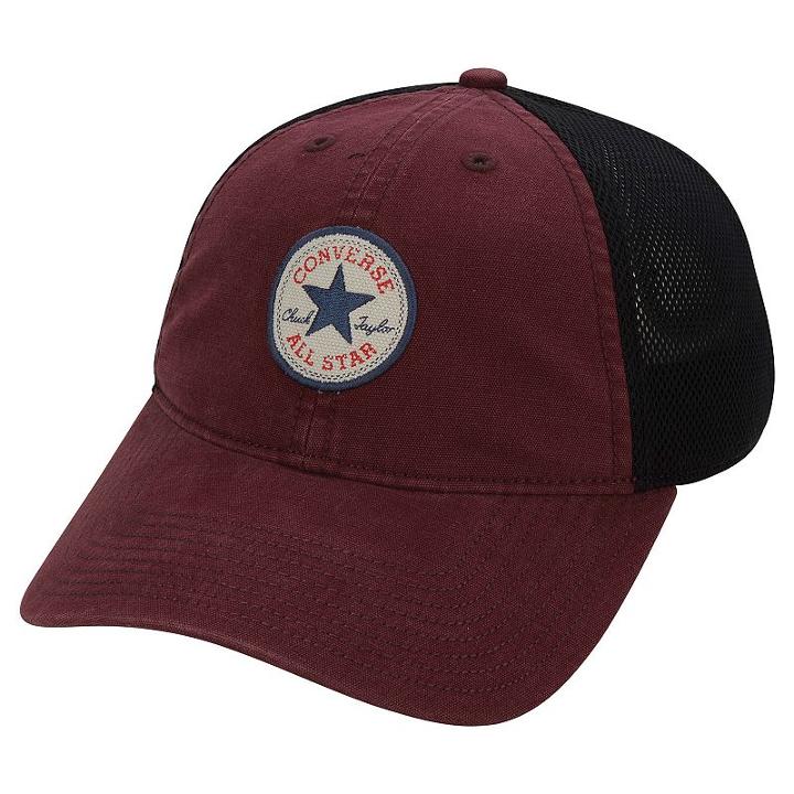 Adult Converse All Star Chuck Taylor Classic Washed Trucker Baseball Cap, Dark Red