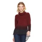 Women's Rock & Republic&reg; Mock-layer Turtleneck Sweater, Size: Large, Dark Red