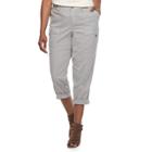 Plus Size Sonoma Goods For Life&trade; Canvas Utility Capris, Women's, Size: 24 W, Silver