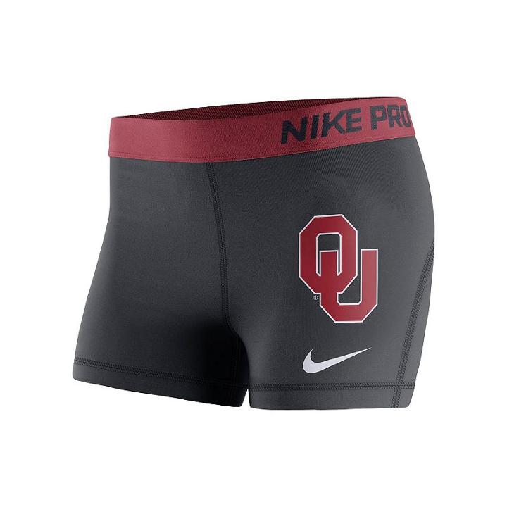 Women's Nike Oklahoma Sooners Pro 3-inch Shorts, Size: Medium, Black