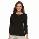 Women's Croft & Barrow&reg; Essential Button-front Cardigan, Size: Small, Black