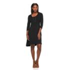 Women's Nina Leonard Lace-up A-line Dress, Size: Large, Black