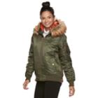 Madden Nyc Juniors' Faux-fur Hood Bomber Jacket, Teens, Size: Large, Lt Green