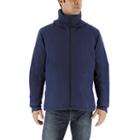 Men's Adidas Wandertag Climaproof Insulated Hooded Rain Jacket, Size: Small, Blue (navy)