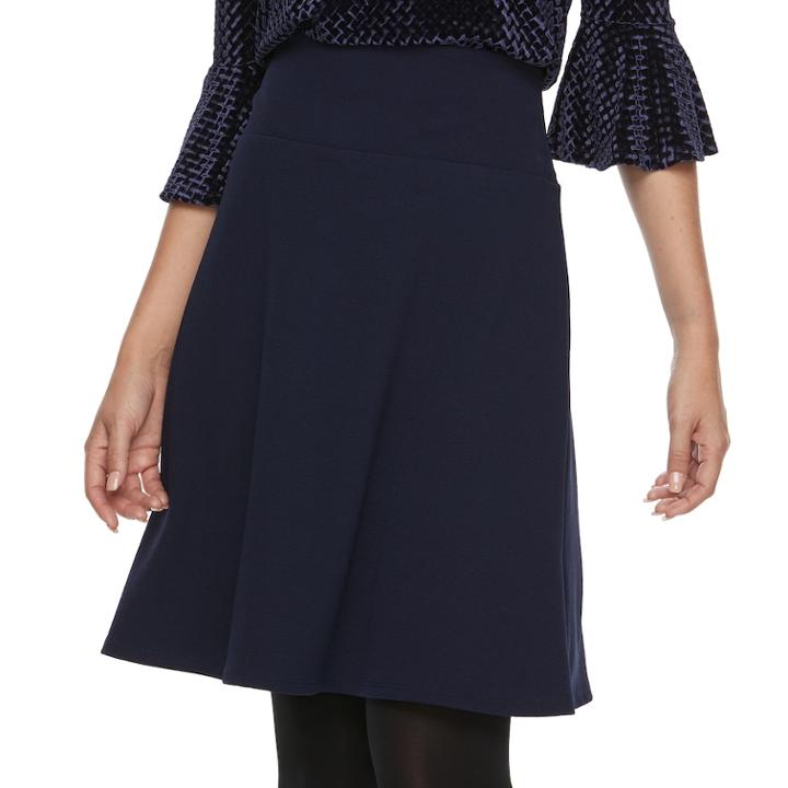 Women's Apt. 9&reg; Slimming A-line Skirt, Size: Large, Dark Blue