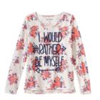 Girls 7-16 & Plus Size Mudd&reg; High-low Raw-edge Graphic Tee, Girl's, Size: 10, White Oth