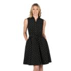 Women's Larry Levine Polka-dot Shirtdress, Size: Small, Oxford