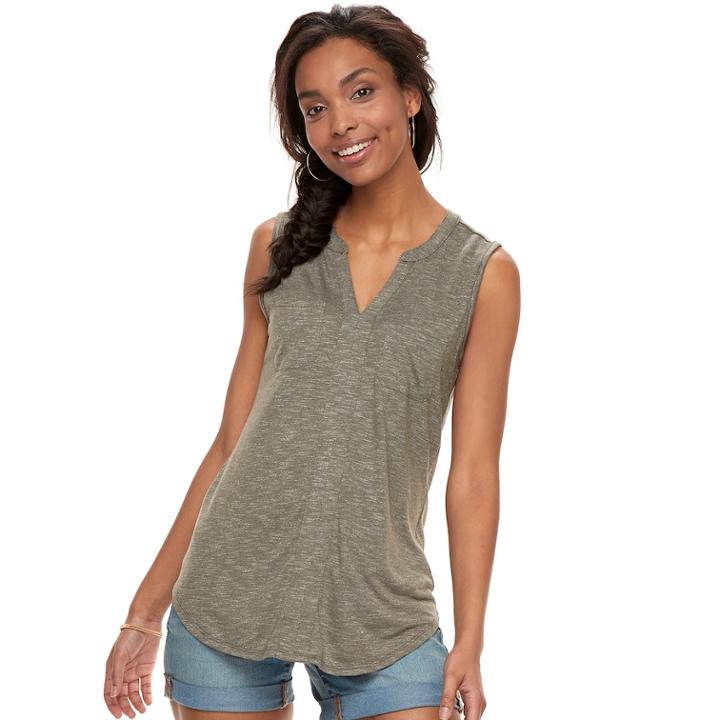 Petite Sonoma Goods For Life&trade; Knit Utility Tank, Women's, Size: Xl Petite, Green