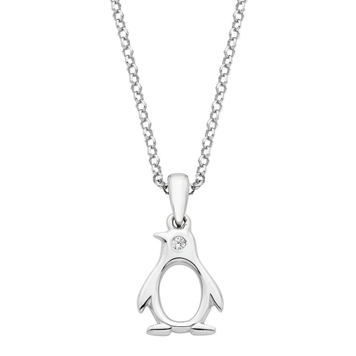 Little Diva Diamonds Kids' Sterling Silver Diamond Accent Penguin Pendant, Girl's, Size: 16, White