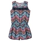 Girls 7-16 Joey B Crochet Printed Romper, Girl's, Size: Medium, Blue Other